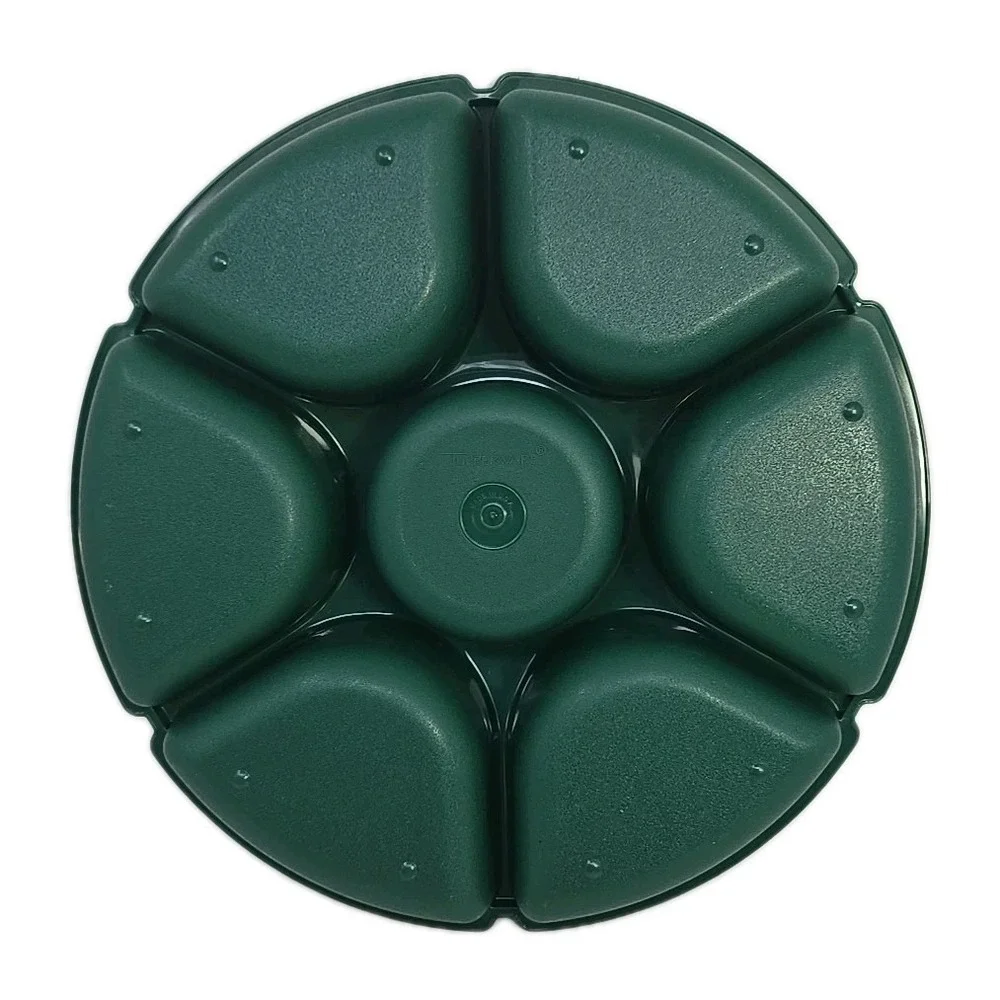 Tupperware Round Green White Chip and Dip Veggie Tray w Lid Vintage‎ U149
